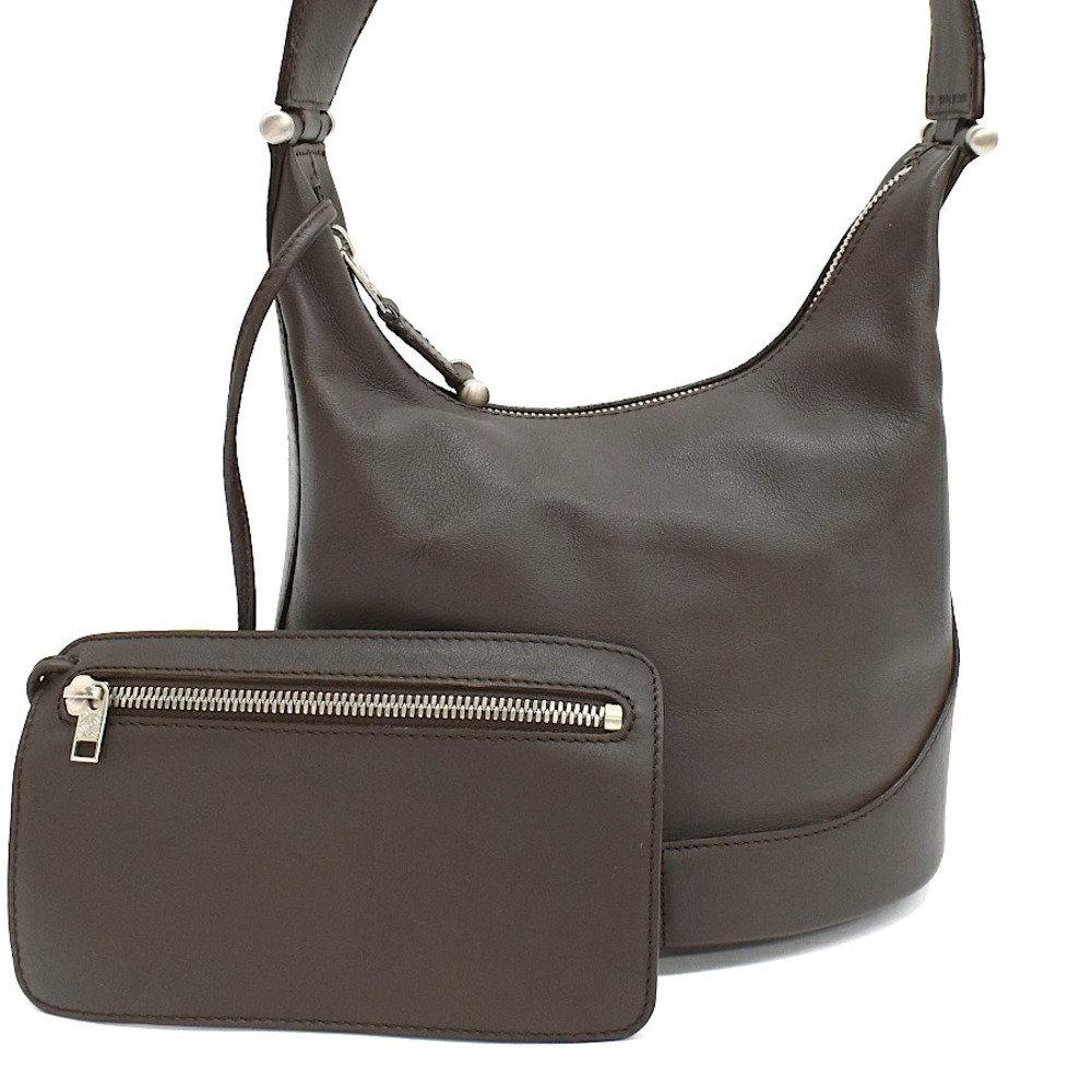 Loewe Hobo Bag Anagram Leather Dark Brown